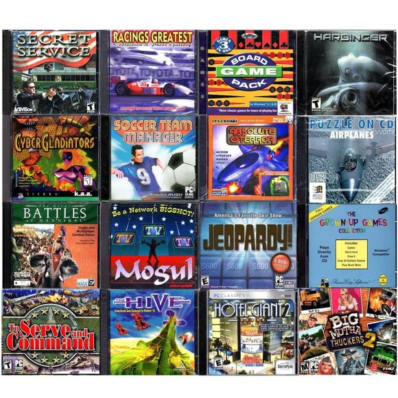 16 Game LOT #2 - PC CD-ROM Software CLEARANCE- NEW in Sealed Jewel Cases - Picture 1 of 5